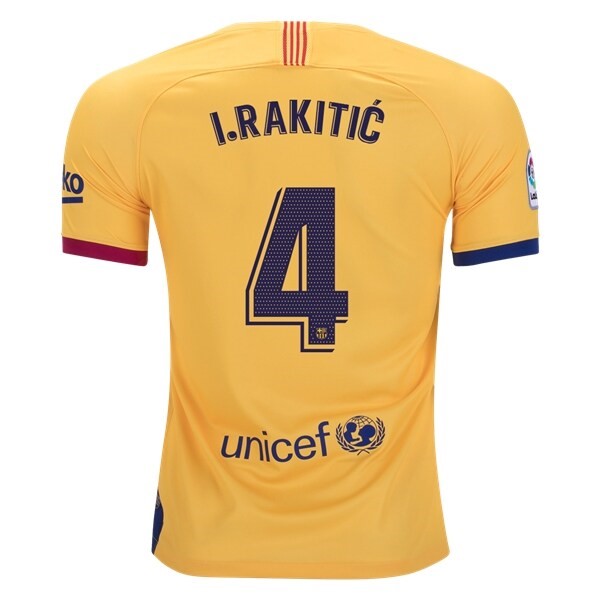 Camiseta Barcelona NO.4 I.Rakitic Segunda equipo 2019-20 Amarillo